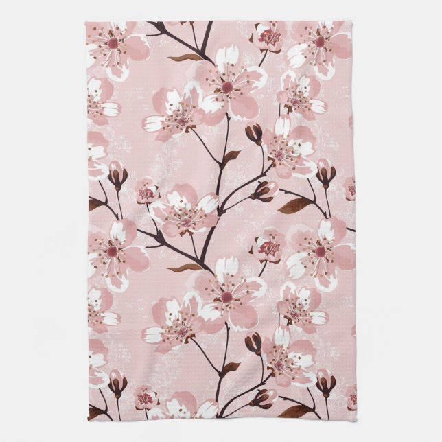 Linge De Cuisine Motif de fleurs de fleurs de cerisier (Vertical)