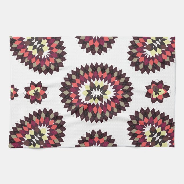 Linge De Cuisine Motif de fleurs Mandala (Horizontal)