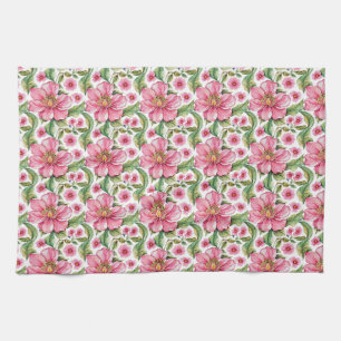 Linge De Cuisine Motif de fleurs roses
