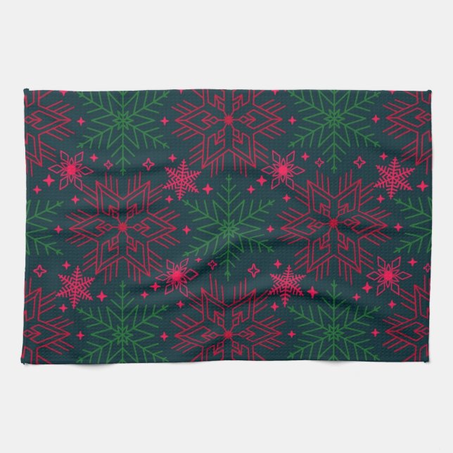 Linge De Cuisine Motif de flocon de neige (Horizontal)