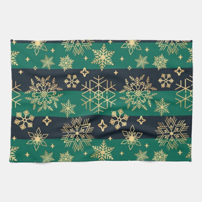 Linge De Cuisine Motif de flocon de neige (Horizontal)