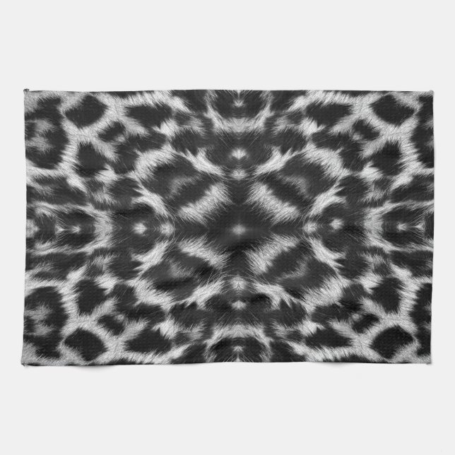 Linge De Cuisine Motif de fourrure de léopard Mono kaleidoscope (Horizontal)