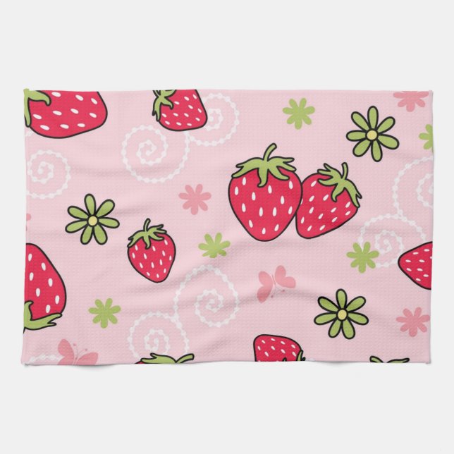 Linge De Cuisine Motif de fraises (Horizontal)