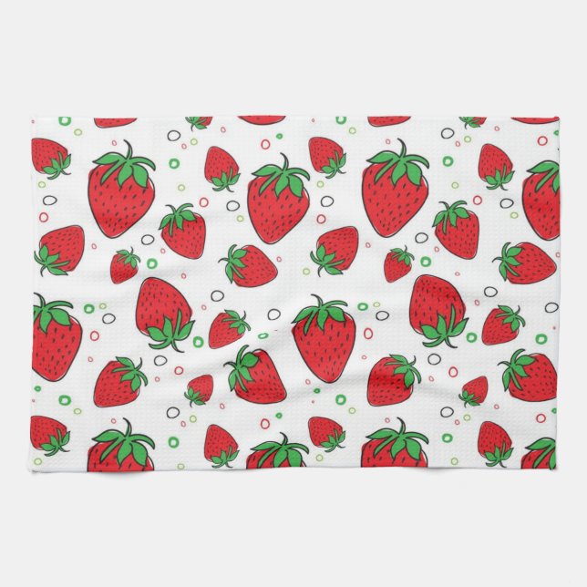 Linge De Cuisine Motif de fraises (Horizontal)