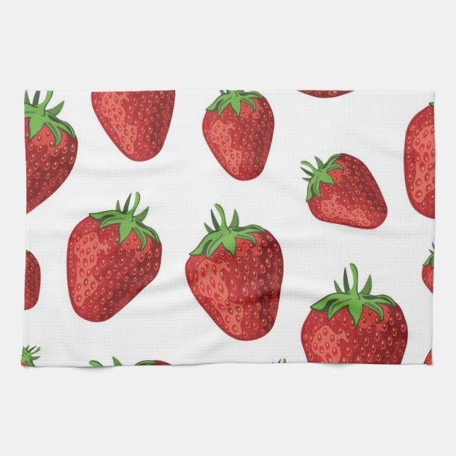 Linge De Cuisine Motif de fraises (Horizontal)