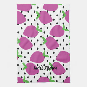 Linge De Cuisine Motif de fruits de fraise violette à graines noire