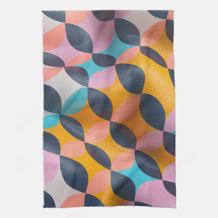 Linge De Cuisine Motif de géométrie pétale 3D dynamique en couleurs