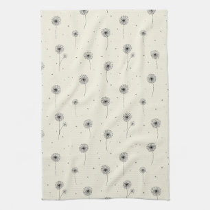 Linge De Cuisine Motif de graine de pissenlit minimaliste Beige (2)