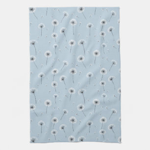 Linge De Cuisine Motif de graines de pissenlit minimaliste bleu (2)