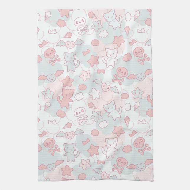 Linge De Cuisine motif de kawaii avec le griffonnage (Vertical)