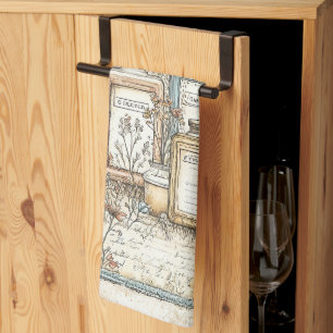 Linge De Cuisine Motif de la ferme Talcum et poudres vintages