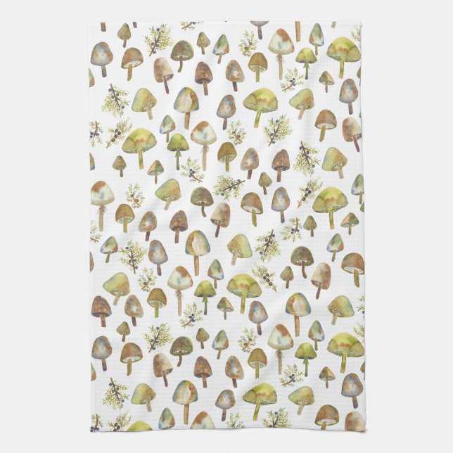 Linge De Cuisine Motif de la forêt de l'aquarelle des champignons m (Vertical)