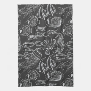 Linge De Cuisine Motif de la Mer Noire