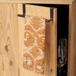 Linge De Cuisine Motif de la nature en style Rococo Revival Damask