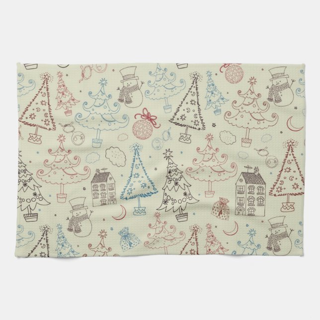 Linge De Cuisine Motif de la nouvelle année (Horizontal)