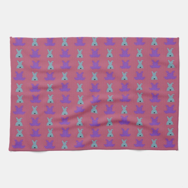 Linge De Cuisine motif de lapins de Pâques (Horizontal)