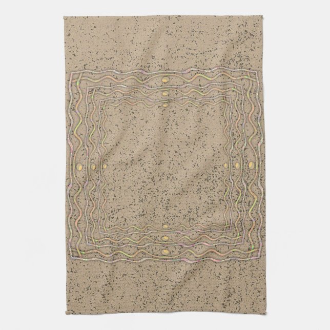 Linge De Cuisine Motif de liège avec lignes ondulées (Vertical)