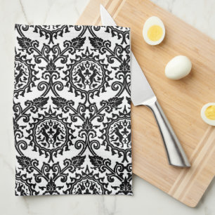 Linge De Cuisine Motif de lièvre noir et blanc