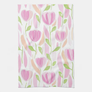 Linge De Cuisine Motif de ligne florale abstrait moderne (1)