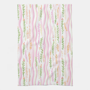 Linge De Cuisine Motif de ligne florale abstrait moderne (7)