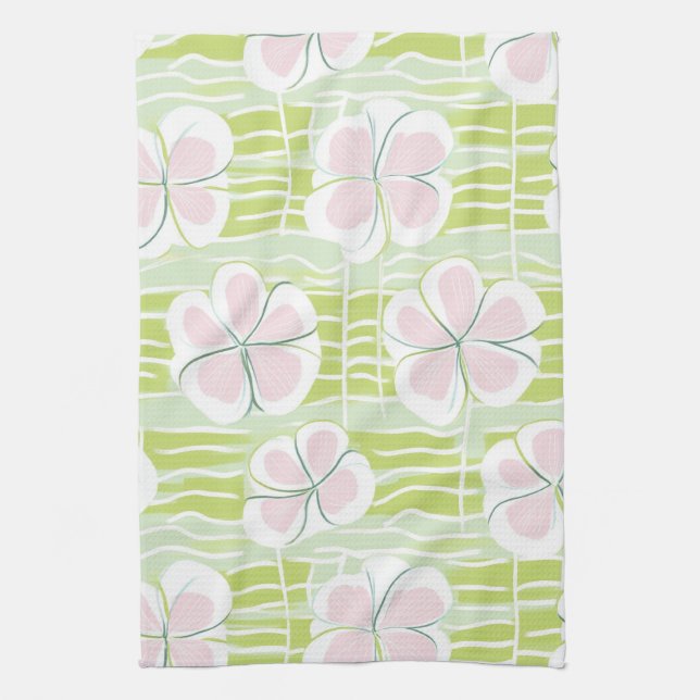 Linge De Cuisine Motif de ligne florale abstrait moderne (9) (Vertical)