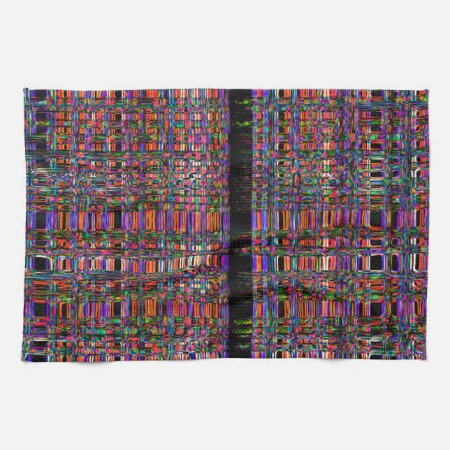Linge De Cuisine motif de lignes de néon brillant Abstrait (Horizontal)