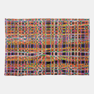Linge De Cuisine Motif de lignes de néon orange