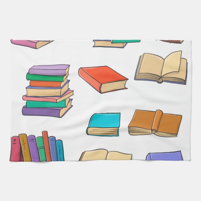 Linge De Cuisine Motif de livre (Horizontal)