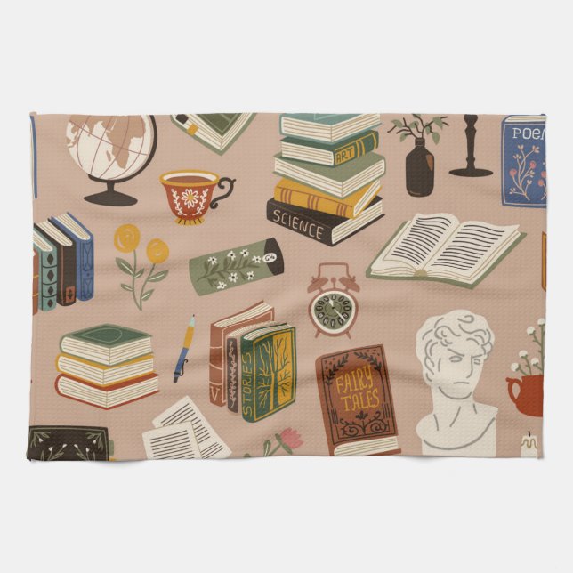 Linge De Cuisine Motif de livre (Horizontal)