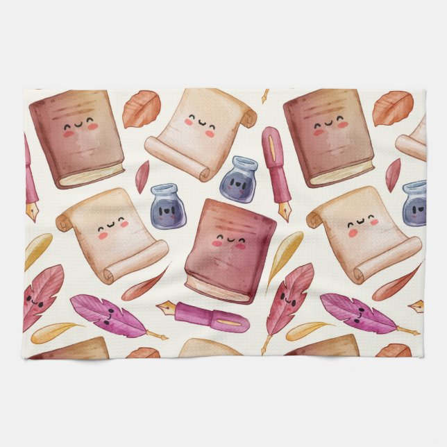 Linge De Cuisine Motif de livre (Horizontal)