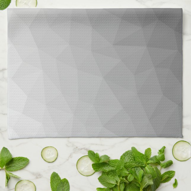 Linge De Cuisine Motif de maille géométrique à dégradé gris (Plié)