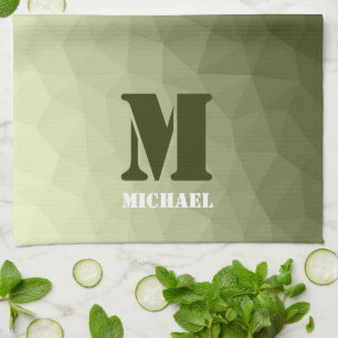 Linge De Cuisine Motif de maille géométrique vert clair de l'armée