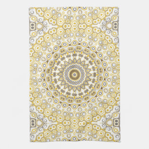 Linge De Cuisine Motif de mandala jaune doré