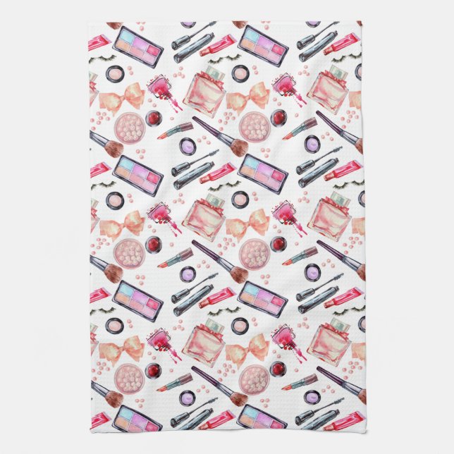 Linge De Cuisine Motif de maquillage d'aquarelle (Vertical)