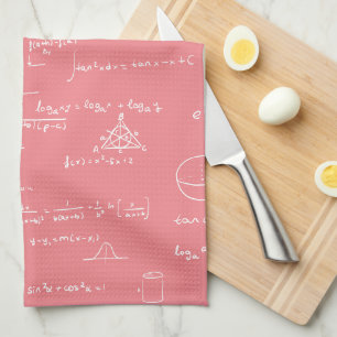 Linge De Cuisine Motif de mathématiques roses