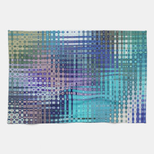 Linge De Cuisine Motif de mosaïque Abstrait moderne Turquoise et vi