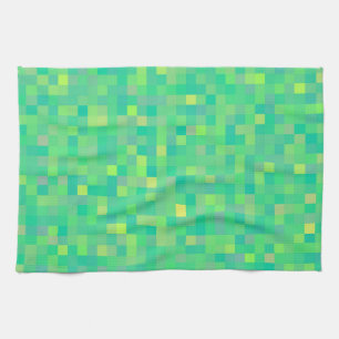 Linge De Cuisine Motif de mosaïque élégante et tendance verte/jaune