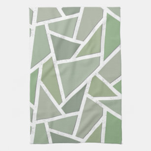 Linge De Cuisine Motif de mosaïque vert olive