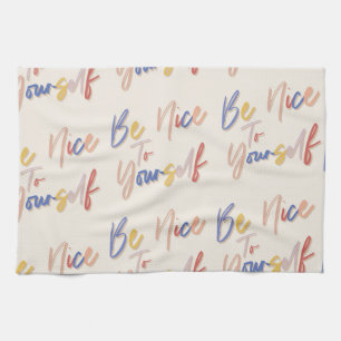 Linge De Cuisine Motif de motivation coloré tiré à la main