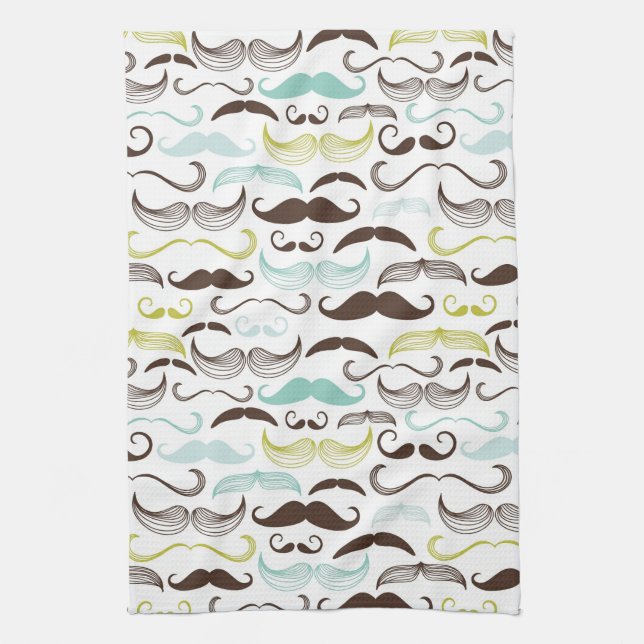 Linge De Cuisine Motif de moustache, rétro style 2 (Vertical)