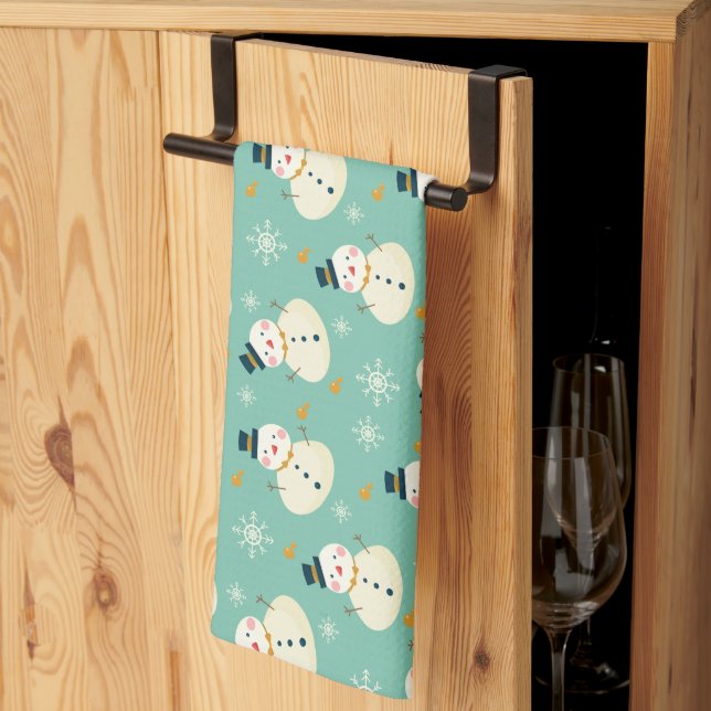 Linge De Cuisine Motif de neige (Pliage en tiers)