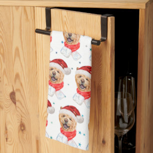 Linge De Cuisine Motif de Noël de chien Chow Chow mignon