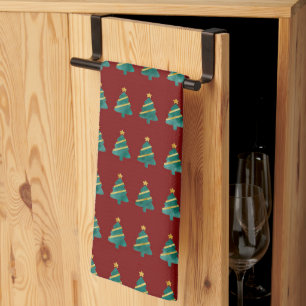 Linge De Cuisine Motif de Noël élégant rouge et vert