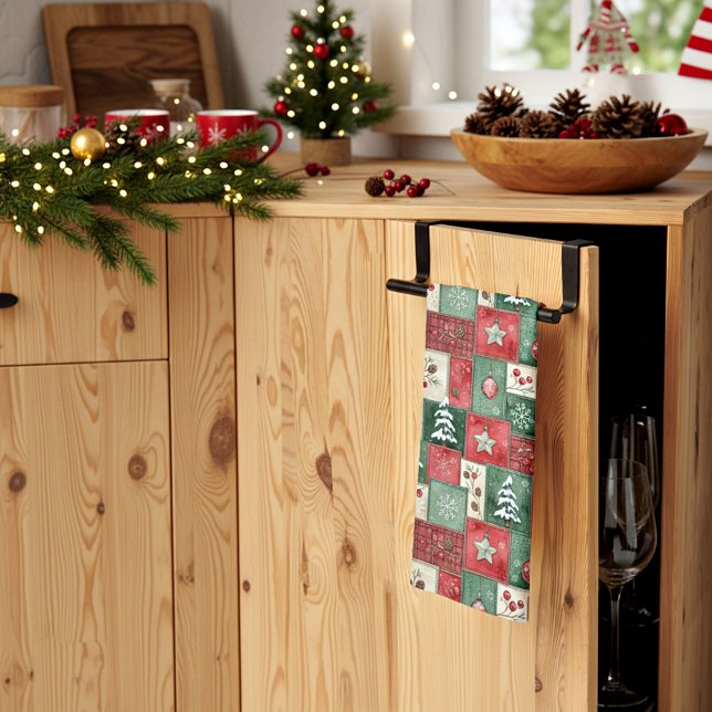 Linge De Cuisine Motif de Noël en patchwork de campagne (Créateur téléchargé)