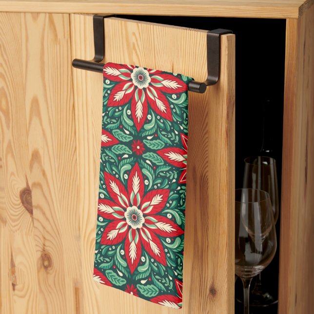 Linge De Cuisine Motif de Noël festif mignon (Pliage en tiers)
