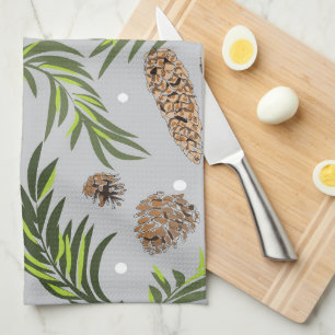 Linge De Cuisine Motif de Noël, Neige de Pin 10