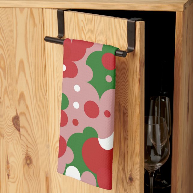 Linge De Cuisine Motif de Noël Rétro Groovy Funky Mod (Pliage en tiers)