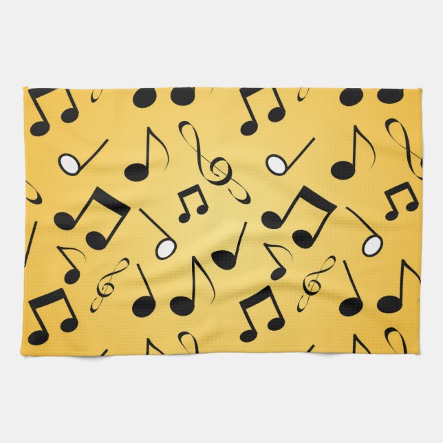 Linge De Cuisine Motif de notes de musique (Horizontal)
