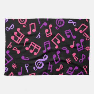 Linge De Cuisine Motif de notes musicales