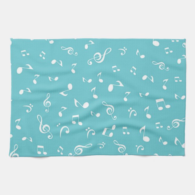 Linge De Cuisine Motif de notes musicales (Horizontal)
